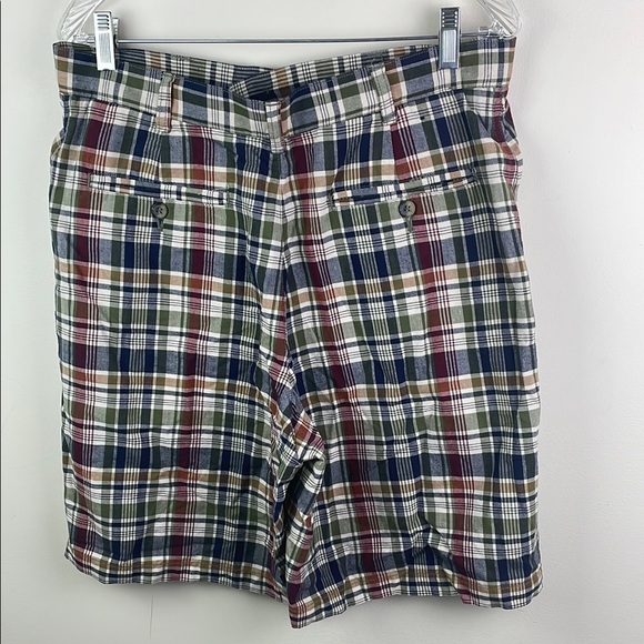 John Ashford Flat Front Plaid Shorts - Picture 1 of 7